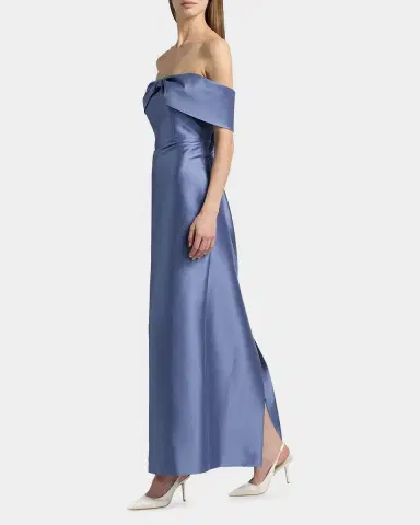 SACHIN & BABI Michelle Bow Satin Gown | Thumbnail 2 SACHIN & BABI Michelle Bow Satin Gown | Thumbnail 2