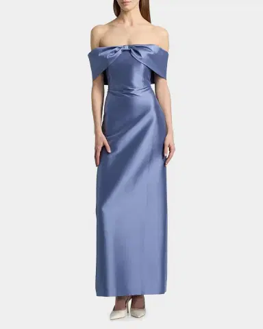 SACHIN & BABI Michelle Bow Satin Gown | Thumbnail 4 SACHIN & BABI Michelle Bow Satin Gown | Thumbnail 4