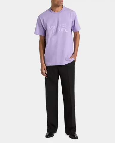 Versace Jeans Couture Screen-Printed Logo Cotton T-Shirt | Thumbnail 2 Versace Jeans Couture Screen-Printed Logo Cotton T-Shirt | Thumbnail 2