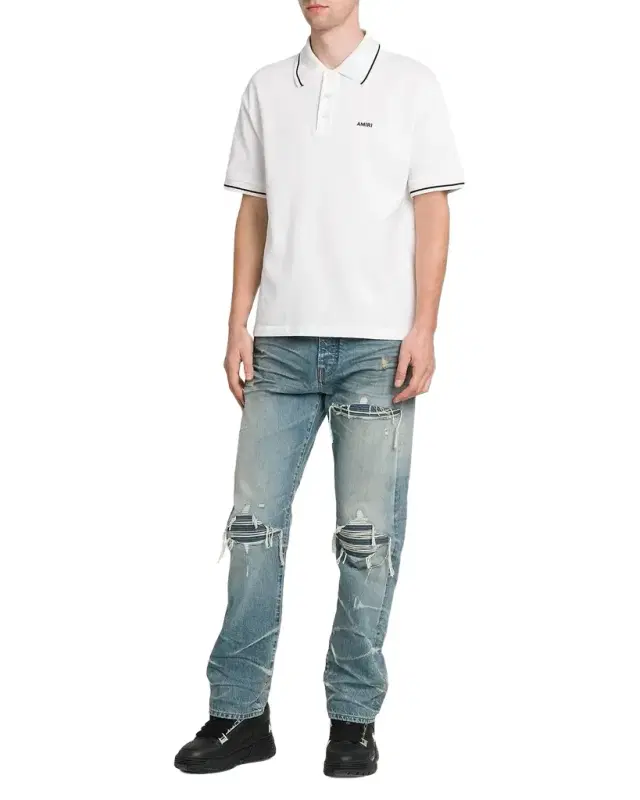 Amiri Logo Cotton Polo Shirt