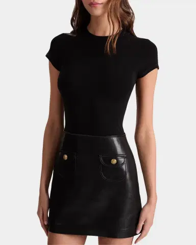 Alice + Olivia Sydney Mix Media Minidress | Thumbnail 6