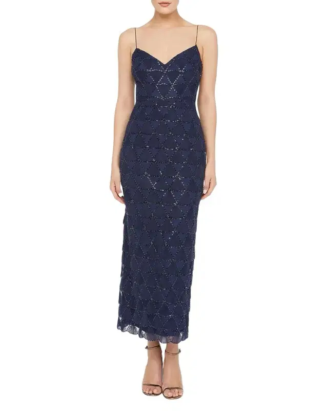 Elsy Beaded Tulle Cocktail Dress