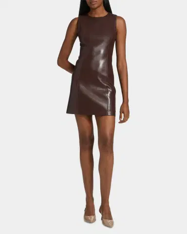 Alice + Olivia Lena Vegan Leather Minidress | Thumbnail 2