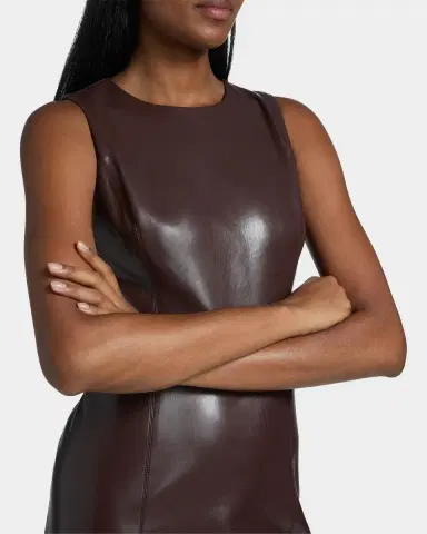 Alice + Olivia Lena Vegan Leather Minidress | Thumbnail 3