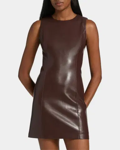 Alice + Olivia Lena Vegan Leather Minidress | Thumbnail 4