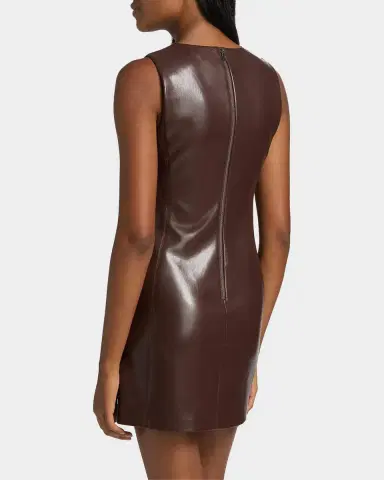 Alice + Olivia Lena Vegan Leather Minidress | Thumbnail 5