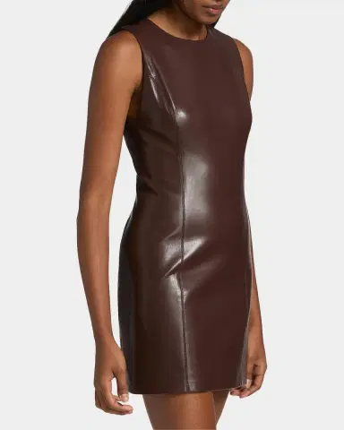 Alice + Olivia Lena Vegan Leather Minidress | Thumbnail 7