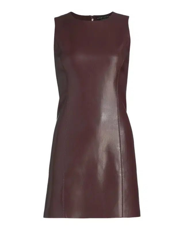 ALICE + OLIVIA Lena Vegan Leather Minidress