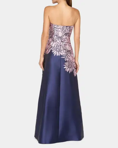 Kay Unger New York Leona Floral Strapless Gown | Thumbnail 3 Kay Unger New York Leona Floral Strapless Gown | Thumbnail 3
