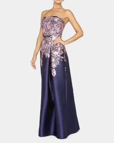 Kay Unger New York Leona Floral Strapless Gown | Thumbnail 4 Kay Unger New York Leona Floral Strapless Gown | Thumbnail 4