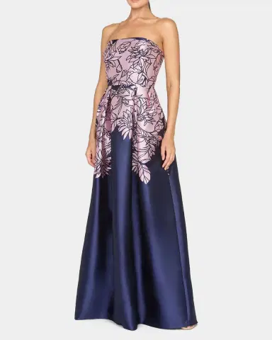 Kay Unger New York Leona Floral Strapless Gown | Thumbnail 6 Kay Unger New York Leona Floral Strapless Gown | Thumbnail 6