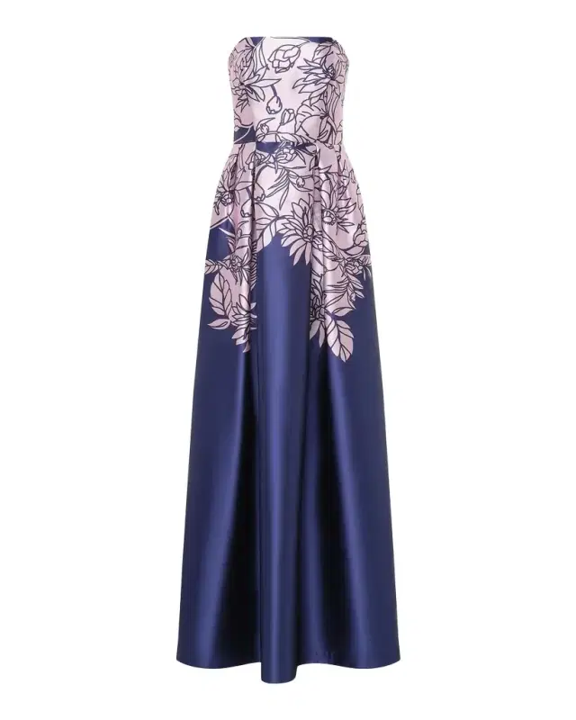 Kay Unger New York Leona Floral Strapless Gown