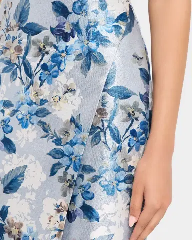 Aidan Mattox Strapless Floral Jacquard Column Gown | Thumbnail 5