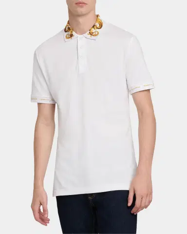 Versace Jeans Couture Barocco Polo T-Shirt | Thumbnail 4 Versace Jeans Couture Barocco Polo T-Shirt | Thumbnail 4