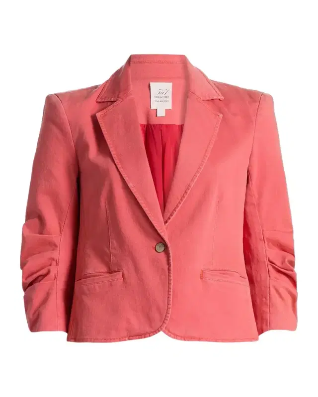 Le Petit Khloe Denim Single-Breasted Blazer