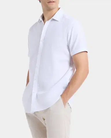 Robert Graham Sutton Solid Linen-Cotton Shirt | Thumbnail 7 Robert Graham Sutton Solid Linen-Cotton Shirt | Thumbnail 7