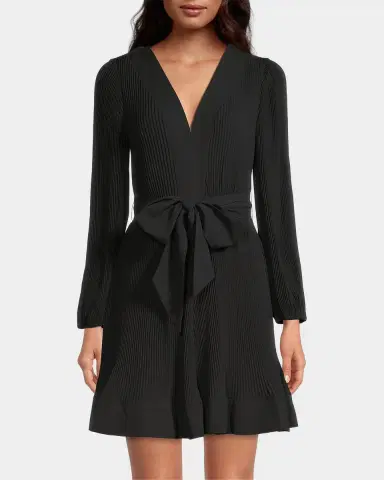 Milly Liv Pleated Belted Minidress | Thumbnail 4 Milly Liv Pleated Belted Minidress | Thumbnail 4