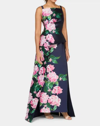 Kay Unger New York Blaire Hydrangea Walk-Thru Gown | Thumbnail 2 Kay Unger New York Blaire Hydrangea Walk-Thru Gown | Thumbnail 2