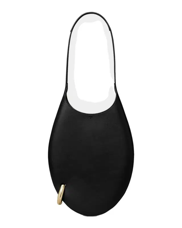 Small Pierced Leather Hobo Bag