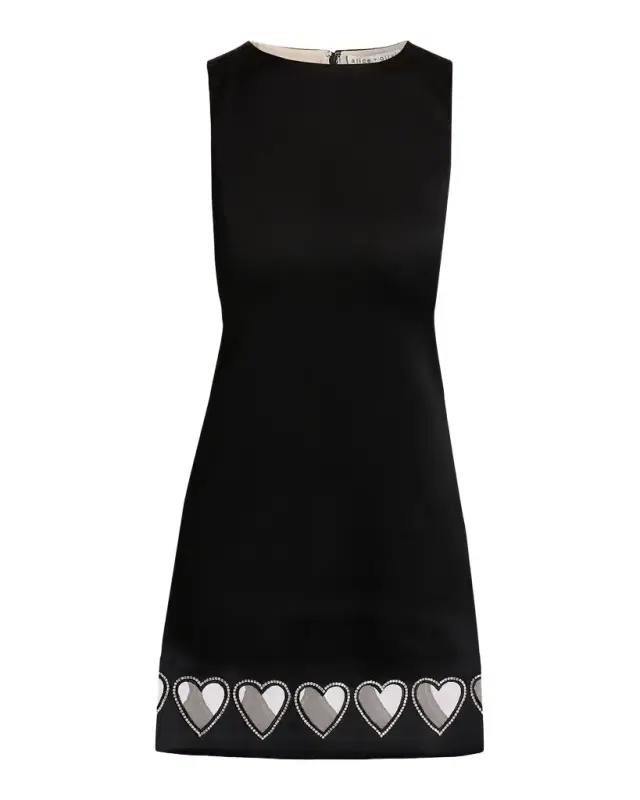 Cade Crystal Heart Cut-Out Minidress