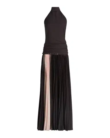 Chiara Boni La Petite Robe Etani Plisse Drop-Waist Halter Gown | Thumbnail 1 Chiara Boni La Petite Robe Etani Plisse Drop-Waist Halter Gown | Thumbnail 1