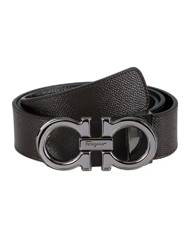 Gancini Adjustable Cut-to-Size Reversible Leather Belt