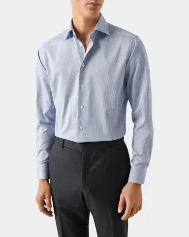 Eton Striped Twill Contemporary-Fit Dress Shirt | Thumbnail 3 Eton Striped Twill Contemporary-Fit Dress Shirt | Thumbnail 3