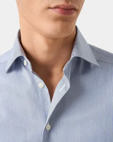 Eton Striped Twill Contemporary-Fit Dress Shirt | Thumbnail 6 Eton Striped Twill Contemporary-Fit Dress Shirt | Thumbnail 6