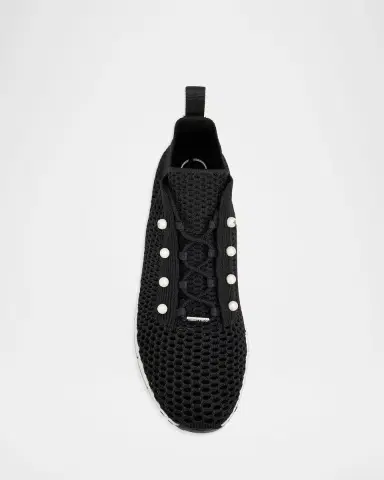 Jimmy Choo Veles Imitation Pearl-Embellished Knit Sneakers | Thumbnail 4