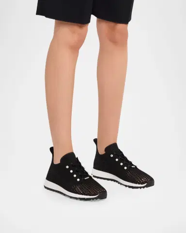 Jimmy Choo Veles Imitation Pearl-Embellished Knit Sneakers | Thumbnail 5