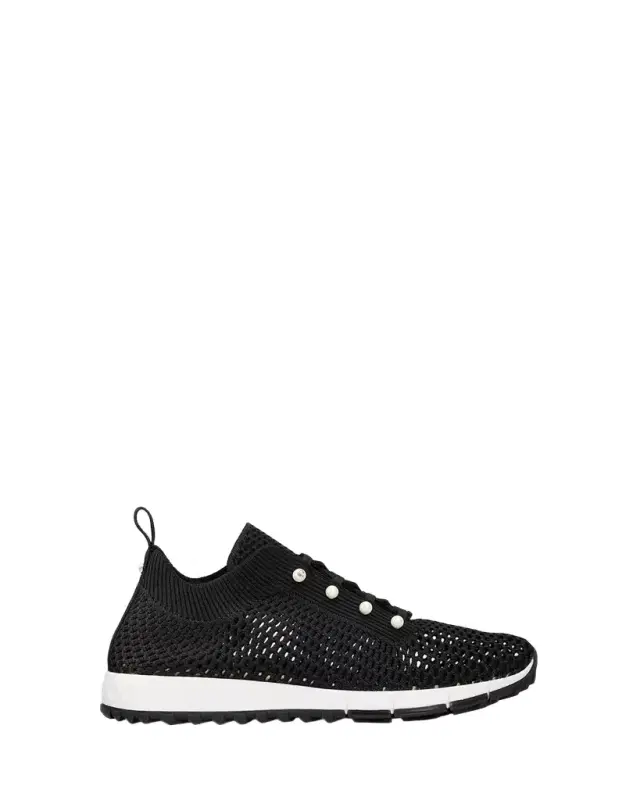 Veles Imitation Pearl-Embellished Knit Sneakers