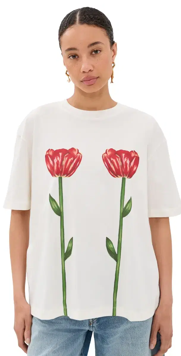 Tropical Rose Big T-hirt Off-White