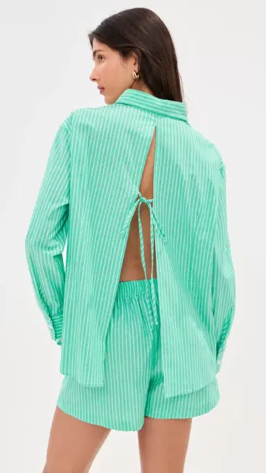 LE BOP Kali Tie Back Button Down | Thumbnail 3
