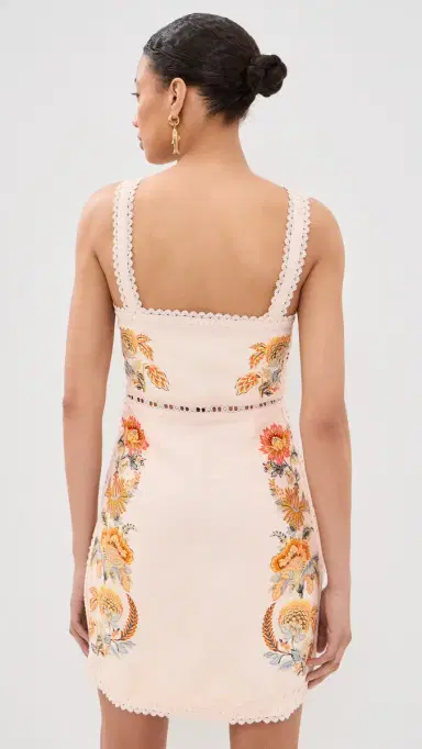 Farm Rio igia Sleeveless inen Mini Dress igia Floral ight Pink | Thumbnail 3