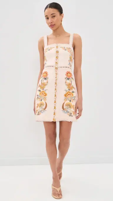 Farm Rio igia Sleeveless inen Mini Dress igia Floral ight Pink | Thumbnail 5
