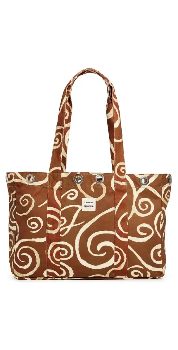 Damson Madder Large Swirl Canvas Eyelet Tote Bag Brown One Size