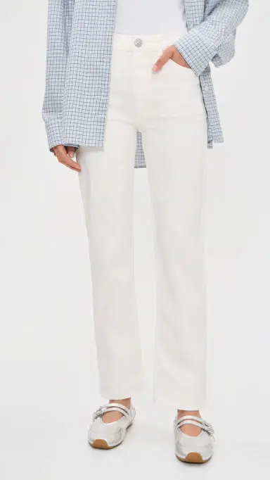 rag & bone Harlow Ankle Straight Jeans White | Thumbnail 2