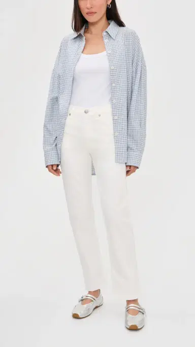rag & bone Harlow Ankle Straight Jeans White | Thumbnail 5