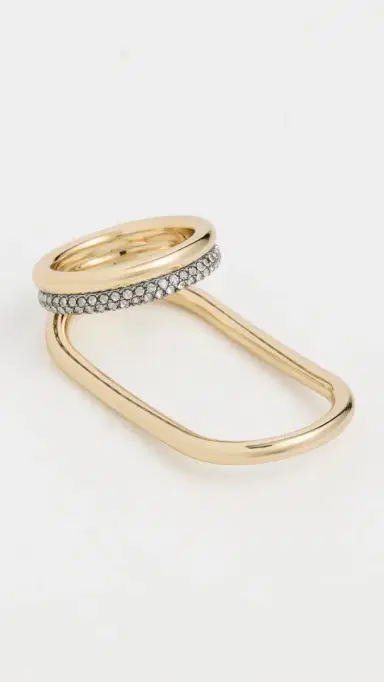 Demarson Farah Hand Ring Gold/Gunmetal/Crystal One Size | Thumbnail 2 Demarson Farah Hand Ring Gold/Gunmetal/Crystal One Size | Thumbnail 2