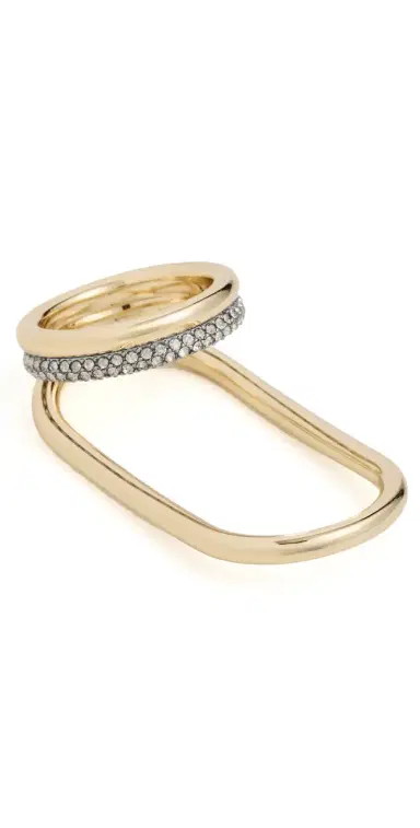 Demarson Farah Hand Ring Gold/Gunmetal/Crystal One Size | Thumbnail 1 Demarson Farah Hand Ring Gold/Gunmetal/Crystal One Size | Thumbnail 1
