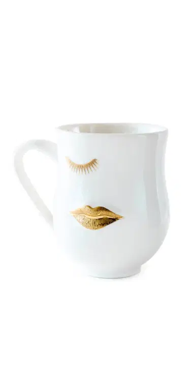 Jonathan Adler Gilded Mr. and Mrs. Muse Mug White One Size | Thumbnail 1