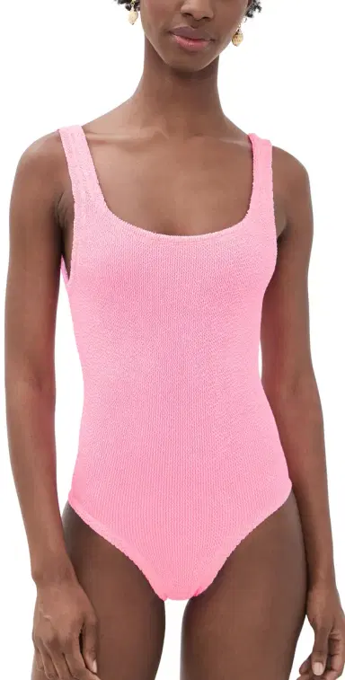 Hunza G Square Neck One Piece Bubblegum One Size | Thumbnail 1 Hunza G Square Neck One Piece Bubblegum One Size | Thumbnail 1