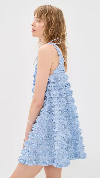 Damson Madder Leili Ruffle Mini Dress Blue | Thumbnail 5