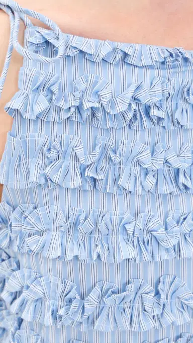 Damson Madder Leili Ruffle Mini Dress Blue | Thumbnail 6