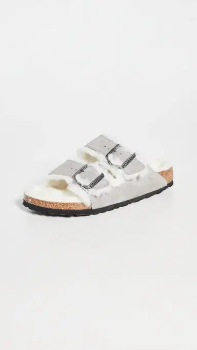 Birkenstock Arizona Shearling Sandals Stone Coin/Natural | Thumbnail 2