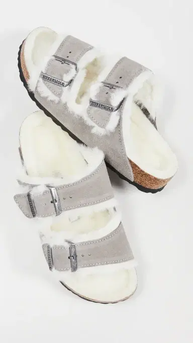 Birkenstock Arizona Shearling Sandals Stone Coin/Natural | Thumbnail 5
