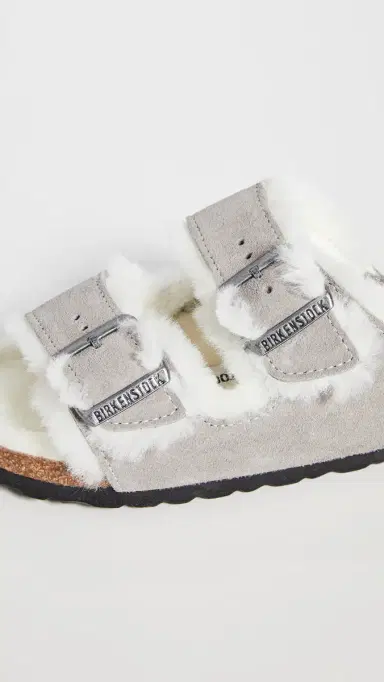 Birkenstock Arizona Shearling Sandals Stone Coin/Natural | Thumbnail 6