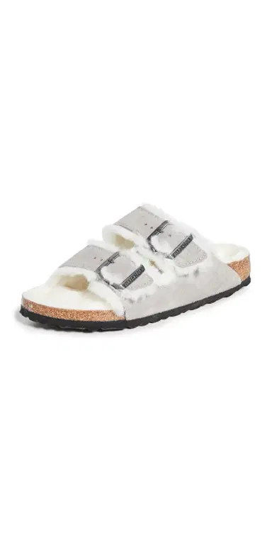 Birkenstock Arizona Shearling Sandals Stone Coin/Natural | Thumbnail 1