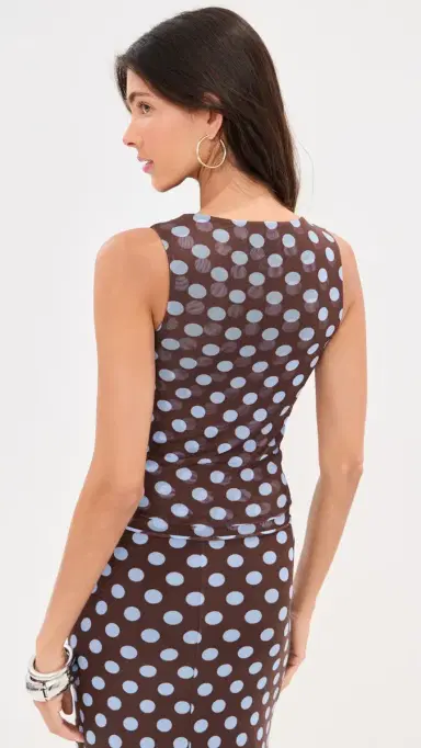 LE BOP Carrie Tank Brown/Blue Polka Dot XS | Thumbnail 3 LE BOP Carrie Tank Brown/Blue Polka Dot XS | Thumbnail 3