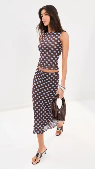 LE BOP Carrie Tank Brown/Blue Polka Dot XS | Thumbnail 5 LE BOP Carrie Tank Brown/Blue Polka Dot XS | Thumbnail 5